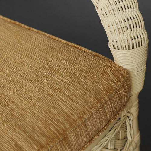 Комплект террасный ANDREA (стол кофейный со стеклом + 2 кресла + подушки), ротанг, 64х67х92см / D60х55, TCH White (белый)