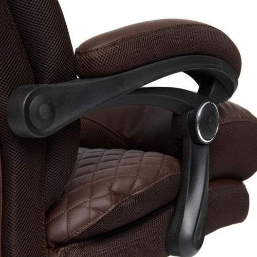 Кресло CHIEF, кож/зам/ткань, коричневый/коричневый стеганный, 36-36/36-36 стеганный/24