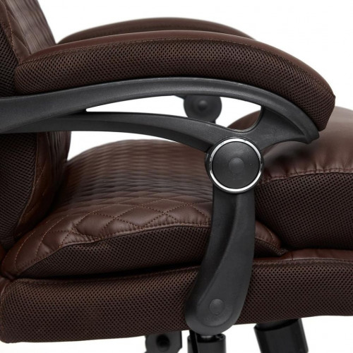 Кресло CHIEF, кож/зам/ткань, коричневый/коричневый стеганный, 36-36/36-36 стеганный/24