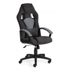 Кресло DRIVER, флок/ткань, черный/серый, 35/TW-12