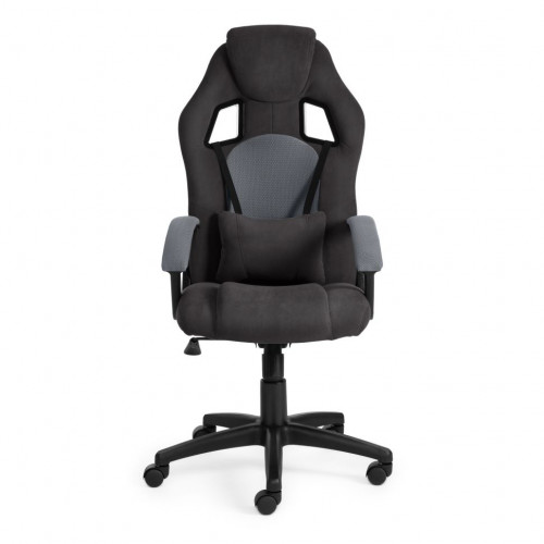 Кресло DRIVER, флок/ткань, черный/серый, 35/TW-12