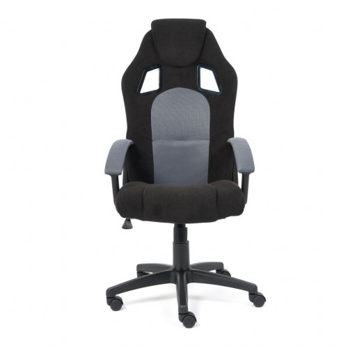 Кресло DRIVER, флок/ткань, черный/серый, 35/TW-12