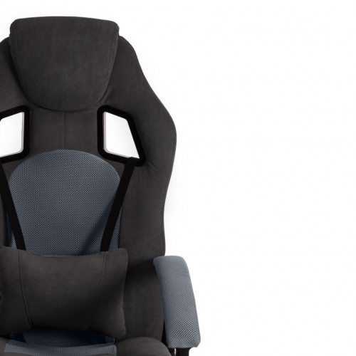 Кресло DRIVER, флок/ткань, черный/серый, 35/TW-12