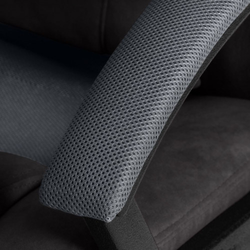 Кресло DRIVER, флок/ткань, черный/серый, 35/TW-12