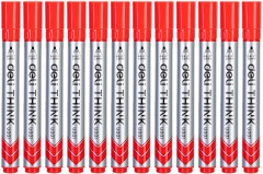 Набор маркеров для досок Deli EU00140-P Think круглый пиш. наконечник 2мм красный (12шт.)