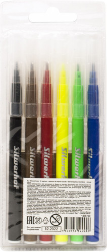 Фломастеры Silwerhof Монстрики 9мм 145мм круг. пулевидный пиш. наконечник Вентилируемый 6цв. пакет с европодвесом