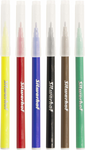 Фломастеры Silwerhof Монстрики 9мм 145мм круг. пулевидный пиш. наконечник Вентилируемый 6цв. пакет с европодвесом