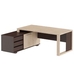 Стол руководителя с тумбой  ACT 1916(L) Дуб Девон/Венге Магия 1950х1600х750 ALTO