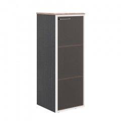 Шкаф колонка с стеклянной дверью в алюминиевой раме (R) и топом WMC 42.7(R) Дуб Сонома/Легно темный