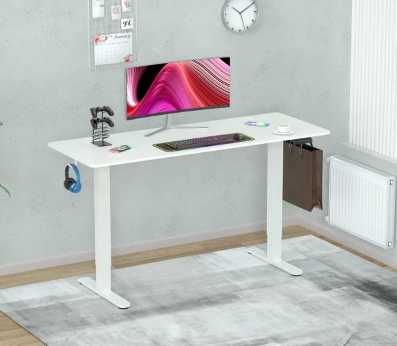 Стол для компьютера Cactus CS-EDL-WWT столешница ДСП белый каркас белый 160x71x60см