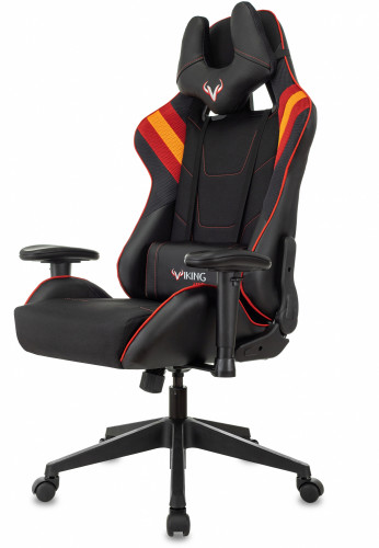 Кресло игровое Zombie VIKING 4 AERO черный/красный ткань/эко.кожа с подголов. крестов. пластик