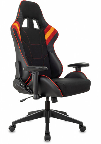 Кресло игровое Zombie VIKING 4 AERO черный/красный ткань/эко.кожа с подголов. крестов. пластик