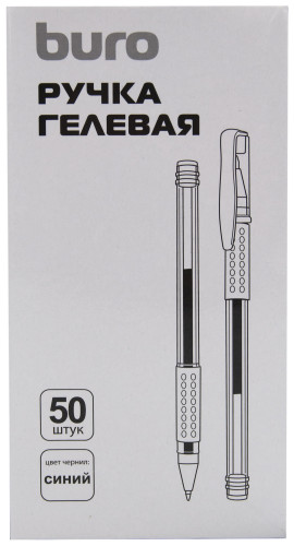 Ручка гелев. Buro Urgent d=0.7мм син. черн. кор.карт. сменный стержень линия 0.5мм резин. манжета без инд. Маркировки