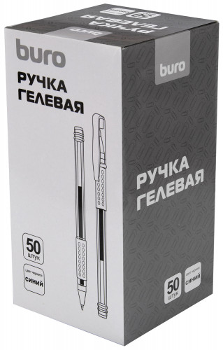 Ручка гелев. Buro Urgent d=0.7мм син. черн. кор.карт. сменный стержень линия 0.5мм резин. манжета без инд. Маркировки