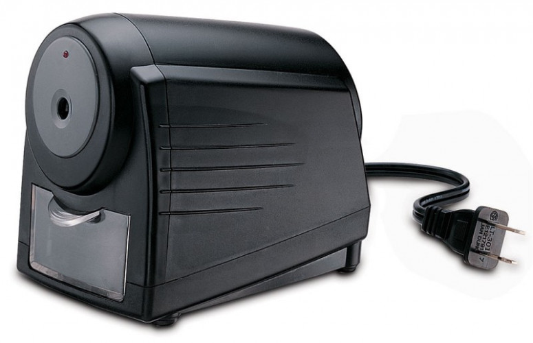 Точилка для карандашей электрическая Kw-Trio 3252 1 отверстие пластик черный (от сети 220В)