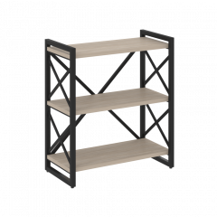 Loft Стеллаж на регулируемых опорах-3 полки VR.L-MST.O-3.8 Дуб аттик/Чёрный металл 800*400*910