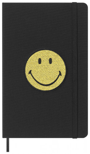 Блокнот Moleskine LE SMILEY LESMILEYNTBK Large 130х210мм обложка текстиль 176стр. линейка твердая обложка черный