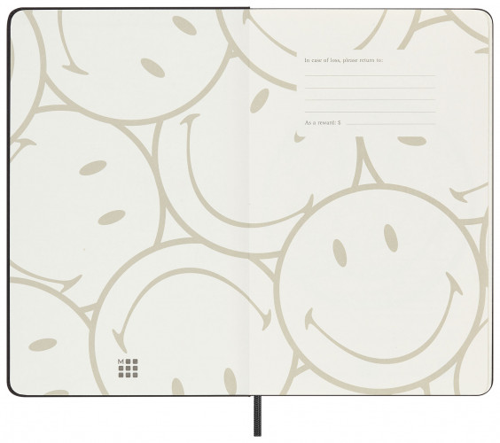 Блокнот Moleskine LE SMILEY LESMILEYNTBK Large 130х210мм обложка текстиль 176стр. линейка твердая обложка черный