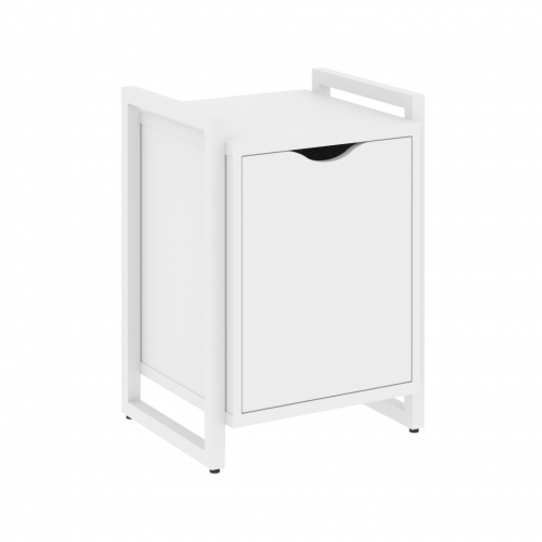 Loft Тумба на регулируемых опорах с распашным фасадом VR.L-T2.O Белый бриллиант/Белый металл 500*460*719