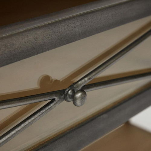 Консоль Secret De Maison AURORA ( mod. TAB 18-18), красное дерево/металл, 117х40х80см, античный дуб, ткань кремовая