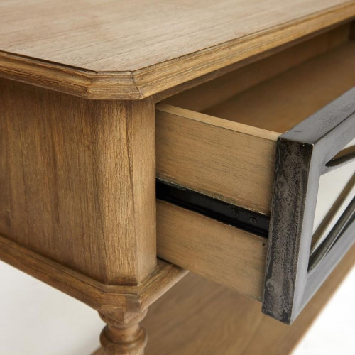 Консоль Secret De Maison AURORA ( mod. TAB 18-18), красное дерево/металл, 117х40х80см, античный дуб, ткань кремовая