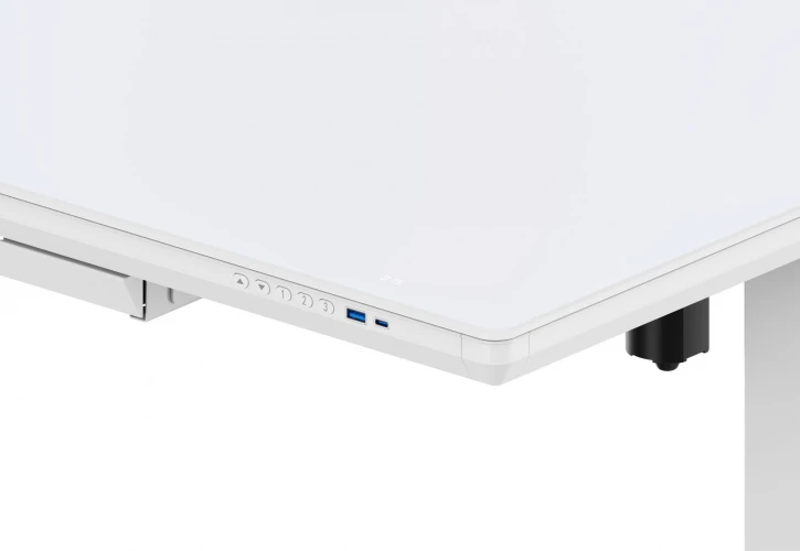 Стол для компьютера Cactus CS-EGD-WWT столешница стекло белый каркас белый