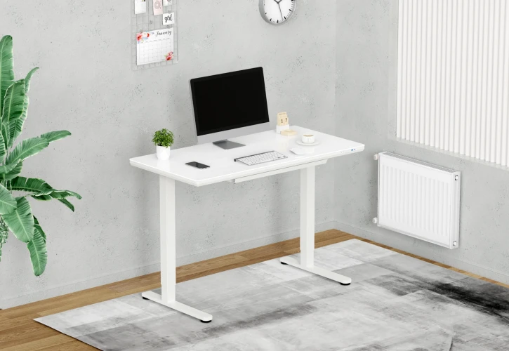 Стол для компьютера Cactus CS-EGD-WWT столешница стекло белый каркас белый