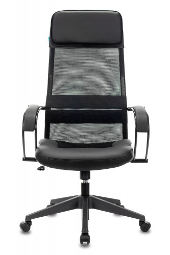 Кресло руководителя Бюрократ CH-608 черный TW-01 сиденье черный TW-11 эко.кожа/сетка с подголов. крестов. пластик