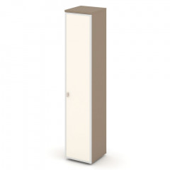 Estetica Шкаф высокий узкий прав. (1 высок. фасад стекло лакобель в раме) ES.SU-1.10R (R) I Латте/Лакобель ivory 400*420*1977