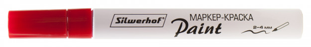 Маркер лаковый Silwerhof Paint круг. пулевидный пиш. наконечник 2-4мм металический корпус красный коробка картонная