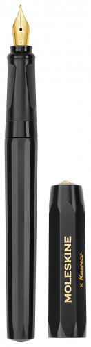 Ручка перьев. Moleskine Kaweco (KAWFOUNTPENMBK) черн M сталь нержавеющая/позолота син. черн. подар.кор.