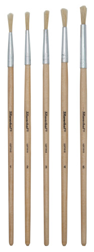 Набор кистей Silwerhof Веселые друзья (наб.5шт) щет.круг.№1-5 дерев.ручка