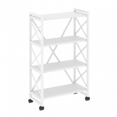 Loft Стеллаж на колесных опорах-4 полки VR.L-MST.K-4.8 Белый бриллиант/Белый металл 800*400*1334