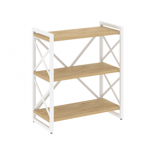 Loft Стеллаж на регулируемых опорах-3 полки VR.L-MST.O-3.8 Тиквуд светлый/Белый металл 800*400*910