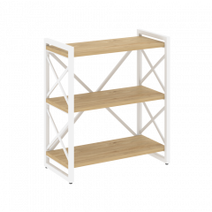 Loft Стеллаж на регулируемых опорах-3 полки VR.L-MST.O-3.8 Тиквуд светлый/Белый металл 800*400*910