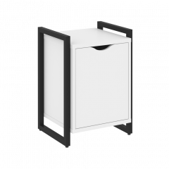 Loft Тумба на регулируемых опорах с распашным фасадом VR.L-T2.O Белый бриллиант/Чёрный металл 500*460*719