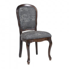 Cтул Esmee ( mod.EE-SC ), дерево гевея, 96х55х46см, antique walnut (античный орех А010), ткань Французское письмо №F788-2