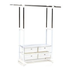 Вешалка NY-3297, металл, 76-130*43*109-165см, хром/белый