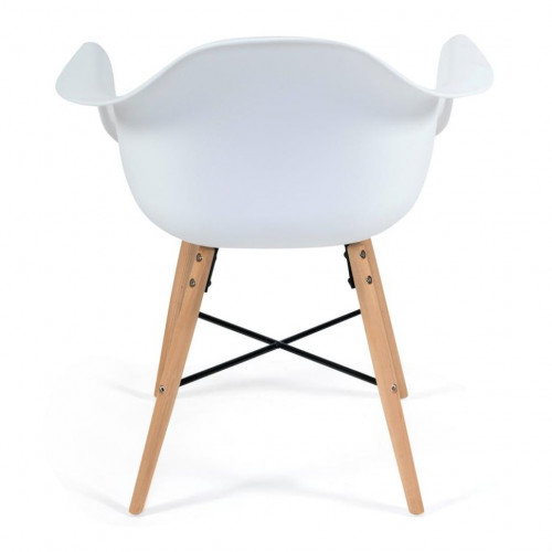 Кресло CINDY (EAMES) (mod. 919) / 1 шт. в упаковке, дерево береза/металл/сиденье пластик, 60*62*79см, белый/white with natural legs