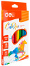 Карандаши цв. Deli EC00110 ColoRun трехгран. пластик 18цв. коробка/европод. (18шт)