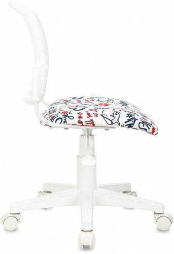 Кресло детское Бюрократ CH-W296NX белый TW-15 сиденье мультиколор красные губы сетка/ткань крестов. пластик пластик белый