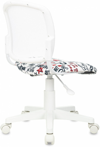 Кресло детское Бюрократ CH-W296NX белый TW-15 сиденье мультиколор красные губы сетка/ткань крестов. пластик пластик белый
