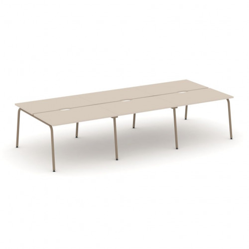 Estetica Рабочая станция на 6 мест ES.D.RS-6.2-VK Капучино/Латте металл 3540*1500*750