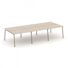 Estetica Рабочая станция на 6 мест ES.D.RS-6.2-VK Капучино/Латте металл 3540*1500*750