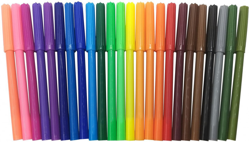 Фломастеры Silwerhof Веселые друзья 7.5мм 125мм Вентилируемый 24цв. пакет с европодвесом