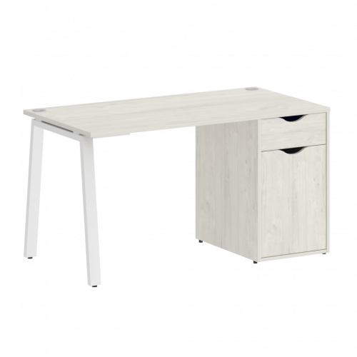 Home Office Стол письменный VR.SP-3-138.1.A Дуб наварра/Белый металл 1380*720*750