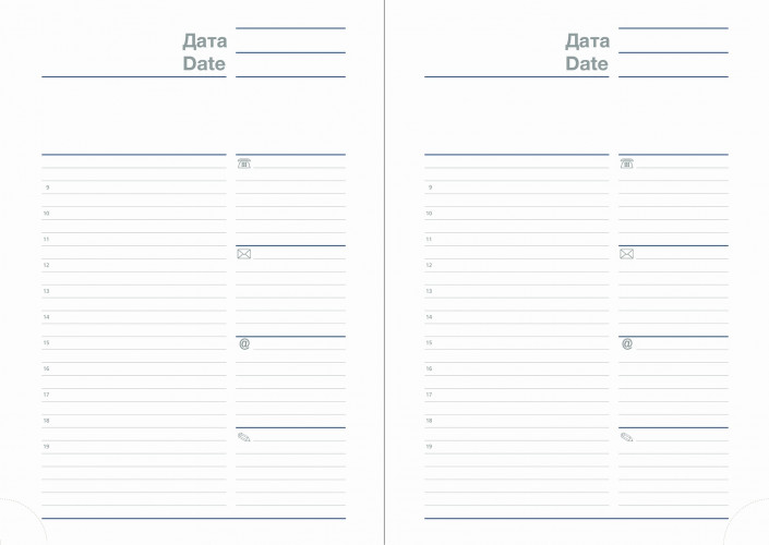 Ежедневник Letts MILANO A5 недатир. искусст. кожа белые страницы синий