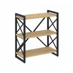 Loft Стеллаж на регулируемых опорах-3 полки VR.L-MST.O-3.8 Тиквуд светлый/Чёрный металл 800*400*910