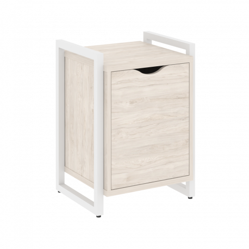 Loft Тумба на регулируемых опорах с распашным фасадом VR.L-T2.O Денвер светлый/Белый металл 500*460*719