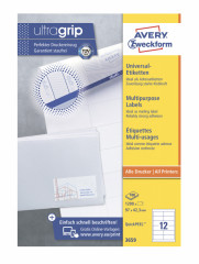 Этикетки Avery Zweckform 3659 A4 97x42.3мм 12шт на листе/70г/м2/100л./белый матовое самоклей. универсальная